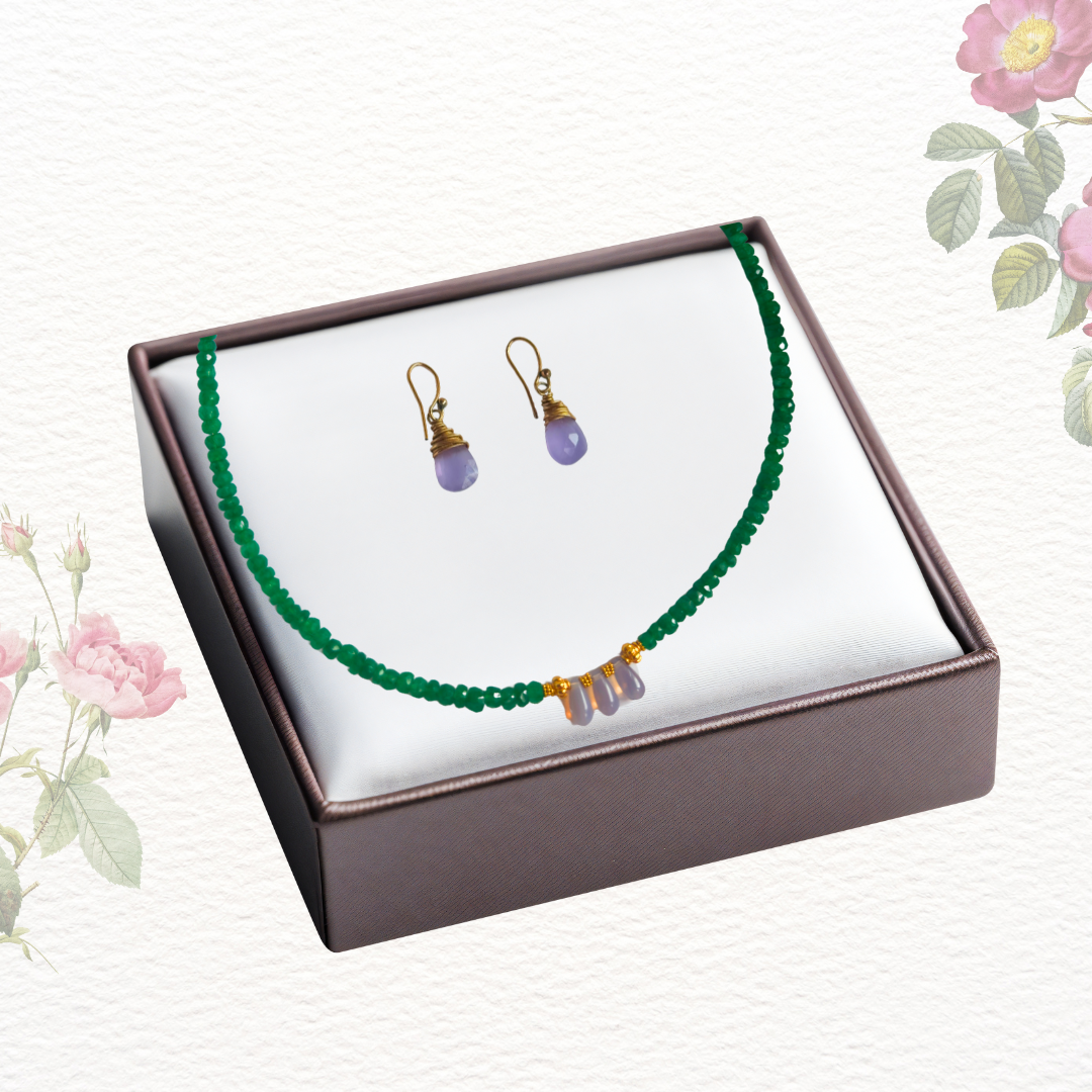 Raining Violet & Lilac Calcedony Duo